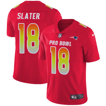 Nike Patriots #18 Matt Slater Red Women's Stitched NFL Limited AFC 2018 Pro Bowl Jersey Nike Patriots #18 Matt Slater Red Women's Stitched NFL Limited AFC 2018 Pro Bowl Jersey