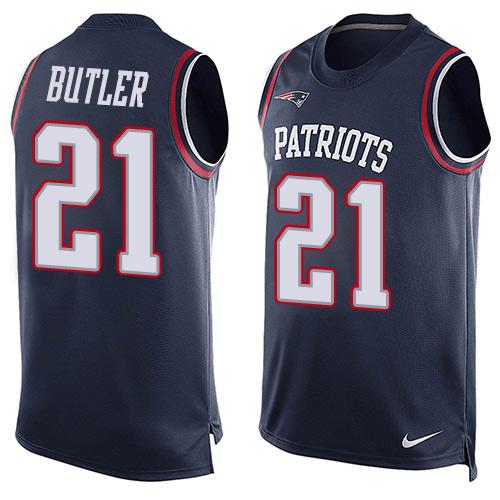 Nike Patriots #21 Malcolm Butler Navy Blue Team Color Men's Stitched NFL Limited Tank Top Jersey Nike Patriots #21 Malcolm Butler Navy Blue Team Color Men's Stitched NFL Limited Tank Top Jersey