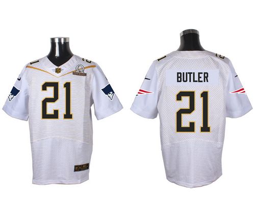 Nike Patriots #21 Malcolm Butler White 2016 Pro Bowl Men's Stitched NFL Elite Jersey