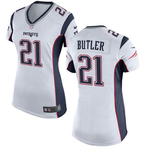 Nike Patriots #21 Malcolm Butler White Women's Stitched NFL New Elite Jersey