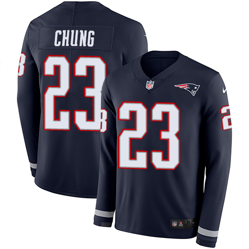 Nike Patriots #23 Patrick Chung Navy Blue Team Color Men's Stitched NFL Limited Therma Long Sleeve Jersey Nike Patriots #23 Patrick Chung Navy Blue Team Color Men's Stitched NFL Limited Therma Long Sleeve Jersey