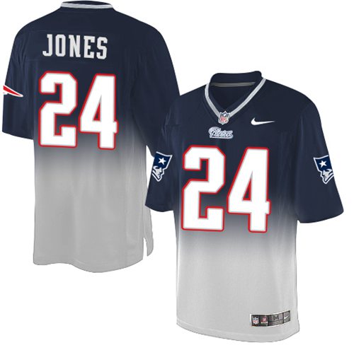 Nike Patriots #24 Cyrus Jones Navy Blue Grey Men's Stitched NFL Elite Fadeaway Fashion Jersey Nike Patriots #24 Cyrus Jones Navy Blue Grey Men's Stitched NFL Elite Fadeaway Fashion Jersey