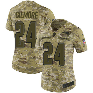 Nike Patriots #24 Stephon Gilmore Camo Women's Stitched NFL Limited 2018 Salute to Service Jersey Nike Patriots #24 Stephon Gilmore Camo Women's Stitched NFL Limited 2018 Salute to Service Jersey