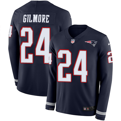 Nike Patriots #24 Stephon Gilmore Navy Blue Team Color Men's Stitched NFL Limited Therma Long Sleeve Jersey Nike Patriots #24 Stephon Gilmore Navy Blue Team Color Men's Stitched NFL Limited Therma Long Sleeve Jersey