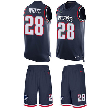 Nike Patriots #28 James White Navy Blue Team Color Men's Stitched NFL Limited Tank Top Suit Jersey Nike Patriots #28 James White Navy Blue Team Color Men's Stitched NFL Limited Tank Top Suit Jersey