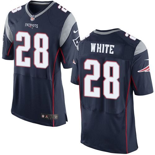 Nike Patriots #28 James White Navy Blue Team Color Men's Stitched NFL New Elite Jersey Nike Patriots #28 James White Navy Blue Team Color Men's Stitched NFL New Elite Jersey