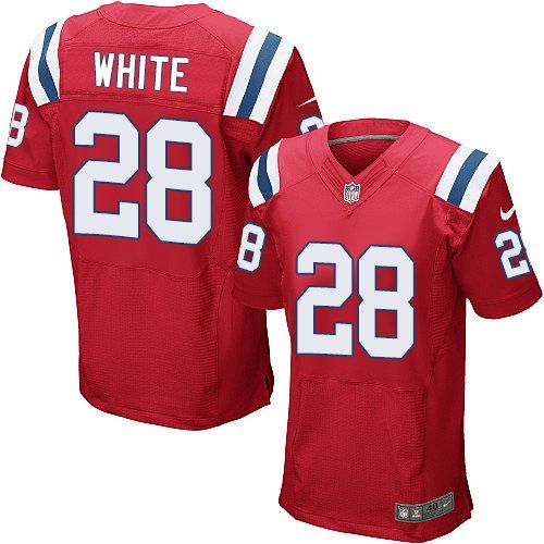 Nike Patriots #28 James White Red Alternate Men's Stitched NFL Elite Jersey Nike Patriots #28 James White Red Alternate Men's Stitched NFL Elite Jersey