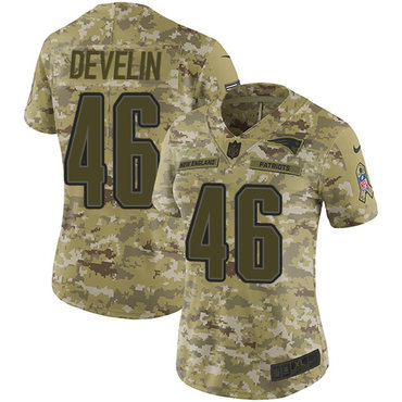Nike Patriots #46 James Develin Camo Women's Stitched NFL Limited 2018 Salute to Service Jersey Nike Patriots #46 James Develin Camo Women's Stitched NFL Limited 2018 Salute to Service Jersey