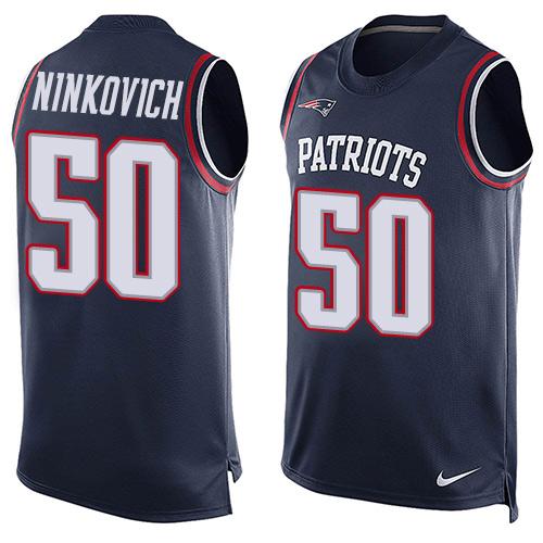 Nike Patriots #50 Rob Ninkovich Navy Blue Team Color Men's Stitched NFL Limited Tank Top Jersey Nike Patriots #50 Rob Ninkovich Navy Blue Team Color Men's Stitched NFL Limited Tank Top Jersey