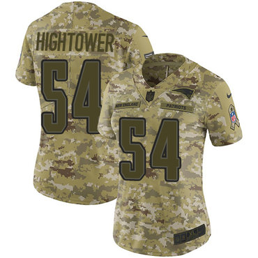 Nike Patriots #54 Dont'a Hightower Camo Women's Stitched NFL Limited 2018 Salute to Service Jersey Nike Patriots #54 Dont'a Hightower Camo Women's Stitched NFL Limited 2018 Salute to Service Jersey