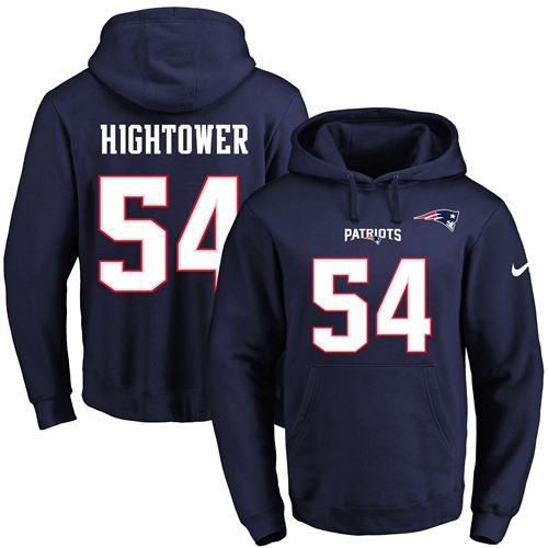Nike Patriots #54 Dont'a Hightower Navy Blue Name & Number Pullover NFL Hoodie Nike Patriots #54 Dont'a Hightower Navy Blue Name & Number Pullover NFL Hoodie