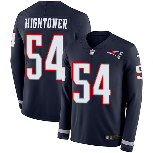 Nike Patriots #54 Dont'a Hightower Navy Blue Team Color Men's Stitched NFL Limited Therma Long Sleeve Jersey Nike Patriots #54 Dont'a Hightower Navy Blue Team Color Men's Stitched NFL Limited Therma Long Sleeve Jersey