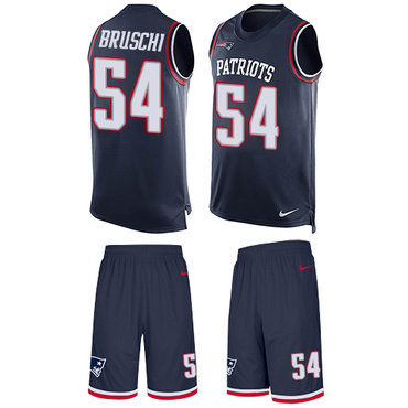Nike Patriots #54 Tedy Bruschi Navy Blue Team Color Men's Stitched NFL Limited Tank Top Suit Jersey Nike Patriots #54 Tedy Bruschi Navy Blue Team Color Men's Stitched NFL Limited Tank Top Suit Jersey
