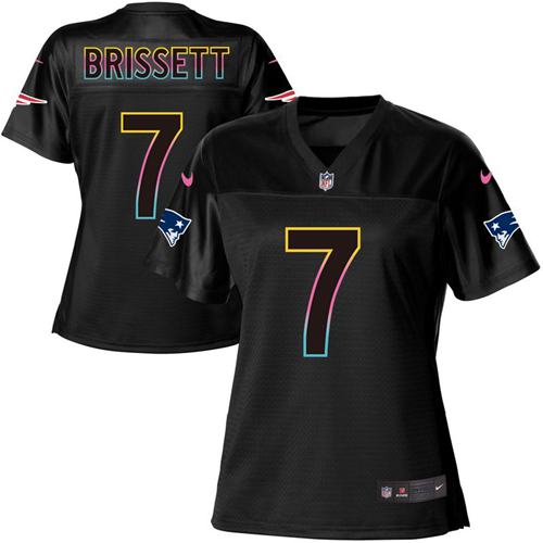 Nike Patriots #7 Jacoby Brissett Black Women's NFL Fashion Game Jersey