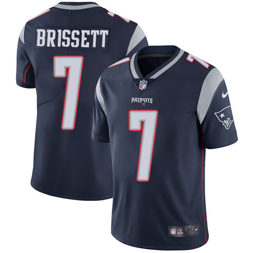 Nike Patriots #7 Jacoby Brissett Navy Blue Team Color Men's Stitched NFL Vapor Untouchable Limited Jersey