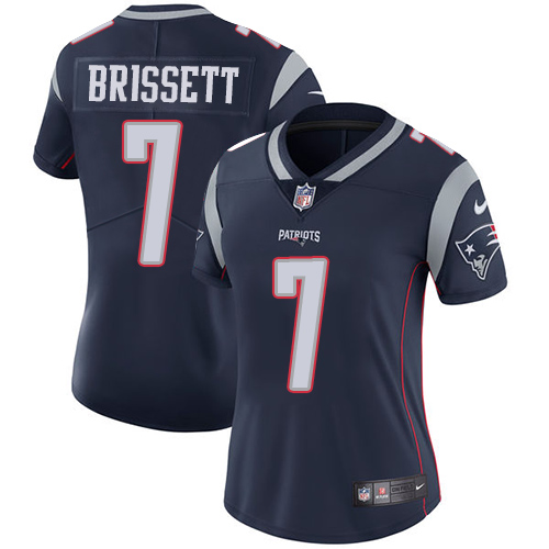 Nike Patriots #7 Jacoby Brissett Navy Blue Team Color Women's Stitched NFL Vapor Untouchable Limited Jersey