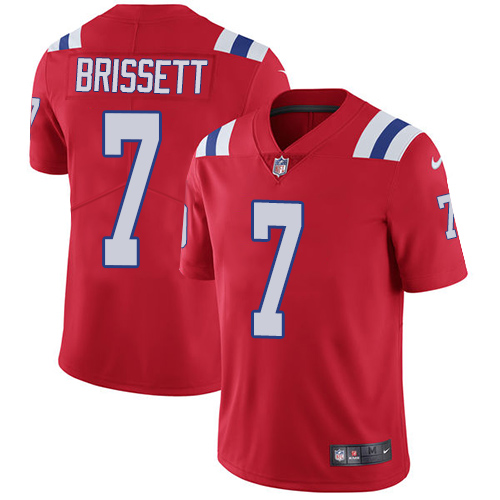 Nike Patriots #7 Jacoby Brissett Red Alternate Men's Stitched NFL Vapor Untouchable Limited Jersey