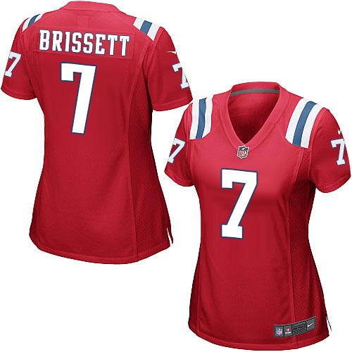 Nike Patriots #7 Jacoby Brissett Red Alternate Women's Stitched NFL Elite Jersey