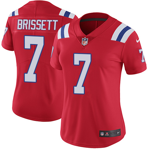 Nike Patriots #7 Jacoby Brissett Red Alternate Women's Stitched NFL Vapor Untouchable Limited Jersey