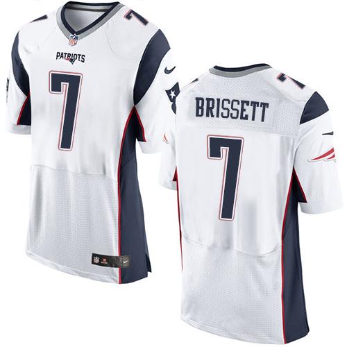 Nike Patriots #7 Jacoby Brissett White Men's Stitched NFL Elite Jersey Nike Patriots #7 Jacoby Brissett White Men's Stitched NFL Elite Jersey
