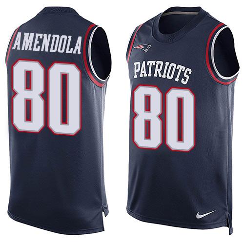 Nike Patriots #80 Danny Amendola Navy Blue Team Color Men's Stitched NFL Limited Tank Top Jersey Nike Patriots #80 Danny Amendola Navy Blue Team Color Men's Stitched NFL Limited Tank Top Jersey