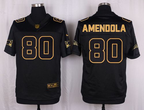 Nike Patriots #80 Danny Amendola Pro Line Black Gold Collection Men's Stitched NFL Elite Jersey