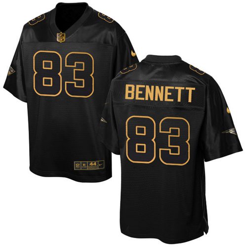 Nike Patriots #83 Martellus Bennett Black Men's Stitched NFL Elite Pro Line Gold Collection Jersey Nike Patriots #83 Martellus Bennett Black Men's Stitched NFL Elite Pro Line Gold Collection Jersey