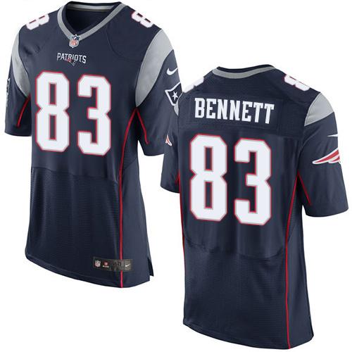 Nike Patriots #83 Martellus Bennett Navy Blue Team Color Men's Stitched NFL Elite Jersey Nike Patriots #83 Martellus Bennett Navy Blue Team Color Men's Stitched NFL Elite Jersey