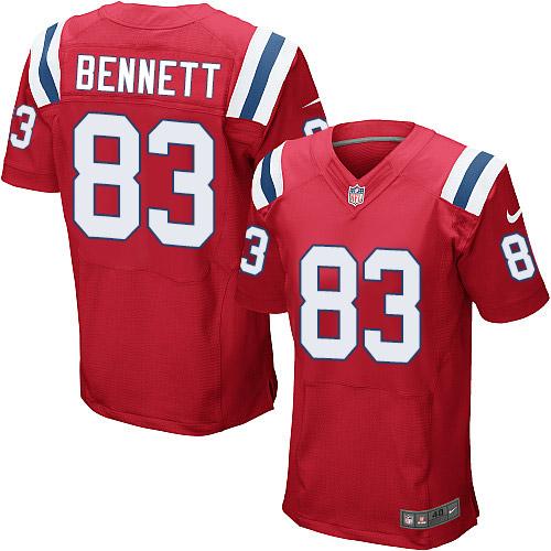 Nike Patriots #83 Martellus Bennett Red Alternate Men's Stitched NFL Elite Jersey Nike Patriots #83 Martellus Bennett Red Alternate Men's Stitched NFL Elite Jersey