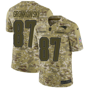 Nike Patriots #87 Rob Gronkowski Camo Men's Stitched NFL Limited 2018 Salute To Service Jersey Nike Patriots #87 Rob Gronkowski Camo Men's Stitched NFL Limited 2018 Salute To Service Jersey