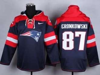 Nike Patriots #87 Rob Gronkowski Navy Blue Player Pullover NFL Hoodie