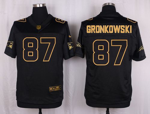 Nike Patriots #87 Rob Gronkowski Pro Line Black Gold Collection Men's Stitched NFL Elite Jersey