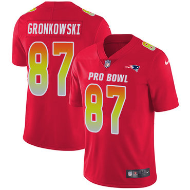 Nike Patriots #87 Rob Gronkowski Red Men's Stitched NFL Limited AFC 2018 Pro Bowl Jersey Nike Patriots #87 Rob Gronkowski Red Men's Stitched NFL Limited AFC 2018 Pro Bowl Jersey