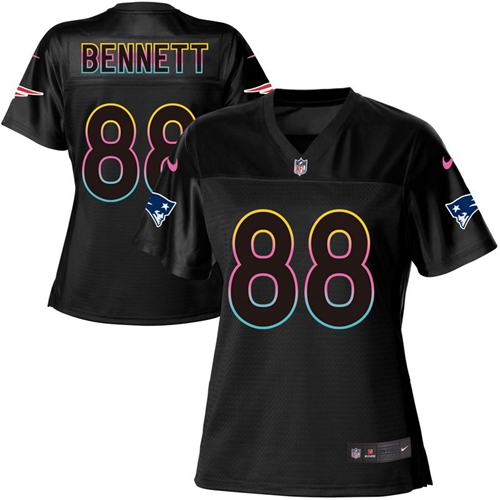 Nike Patriots #88 Martellus Bennett Black Women's NFL Fashion Game Jersey