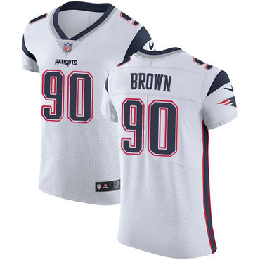 Nike Patriots #90 Malcom Brown White Men's Stitched NFL Vapor Untouchable Elite Jersey Nike Patriots #90 Malcom Brown White Men's Stitched NFL Vapor Untouchable Elite Jersey