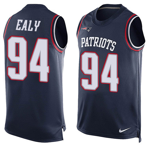 Nike Patriots #94 Kony Ealy Navy Blue Team Color Men's Stitched NFL Limited Tank Top Jersey