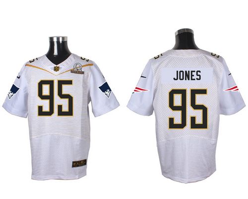 Nike Patriots #95 Chandler Jones White 2016 Pro Bowl Men's Stitched NFL Elite Jersey