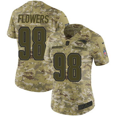 Nike Patriots #98 Trey Flowers Camo Women's Stitched NFL Limited 2018 Salute to Service Jersey Nike Patriots #98 Trey Flowers Camo Women's Stitched NFL Limited 2018 Salute to Service Jersey