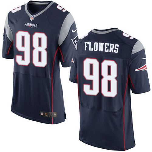 Nike Patriots #98 Trey Flowers Navy Blue Team Color Men's Stitched NFL Elite Jersey