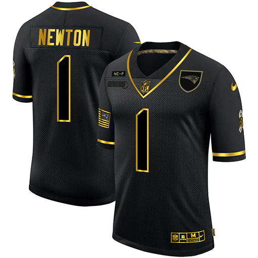 Nike Patriots 1 Cam Newton Black Gold 2020 Salute To Service Limited Jersey Nike Patriots 1 Cam Newton Black Gold 2020 Salute To Service Limited Jersey