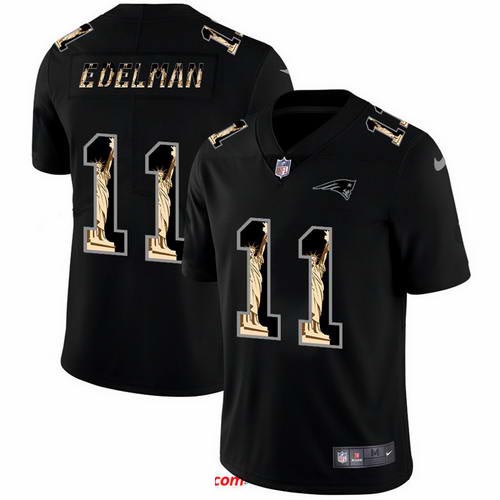 Nike Patriots 11 Julian Edelman Black Statue Of Liberty Limited Jersey
