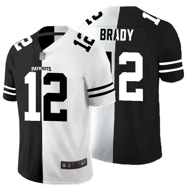 Nike Patriots 12 Tom Brady Black And White Split Vapor Untouchable Limited Jersey Nike Patriots 12 Tom Brady Black And White Split Vapor Untouchable Limited Jersey