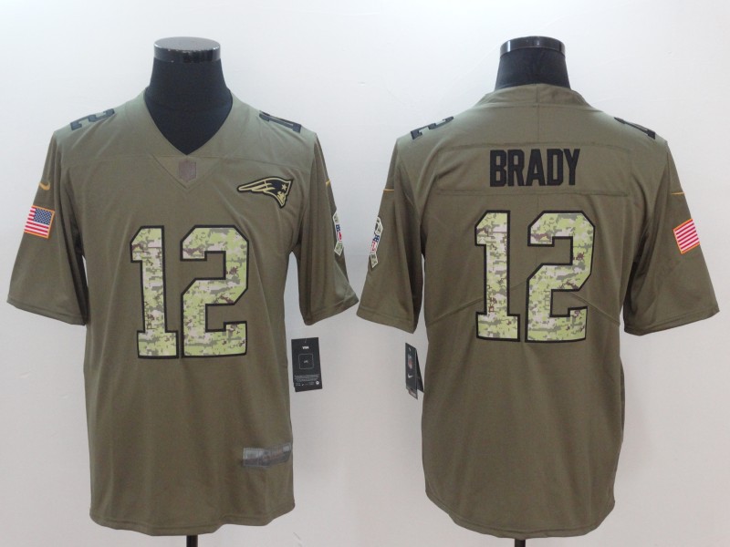 Nike Patriots 12 Tom Brady Olive Camo Salute To Service Limited Jersey Nike Patriots 12 Tom Brady Olive Camo Salute To Service Limited Jersey