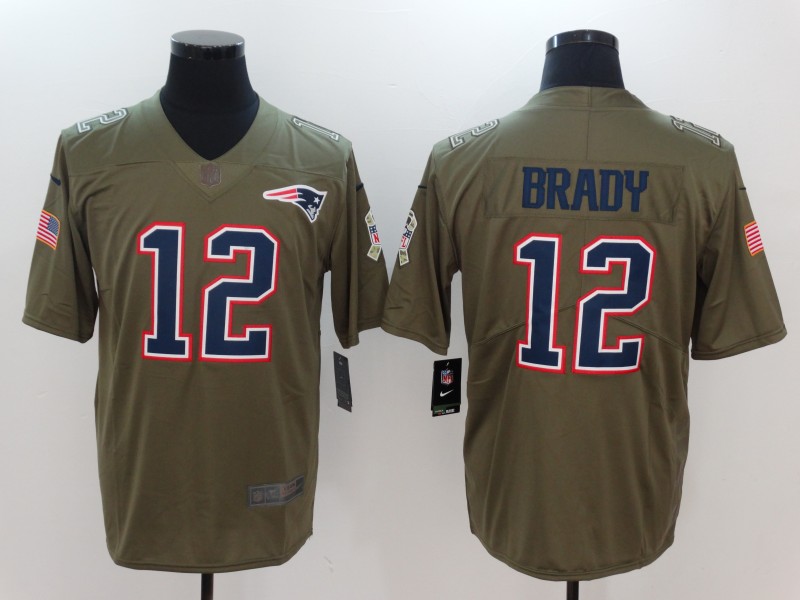 Nike Patriots 12 Tom Brady Olive Salute To Service Limited Jersey Nike Patriots 12 Tom Brady Olive Salute To Service Limited Jersey