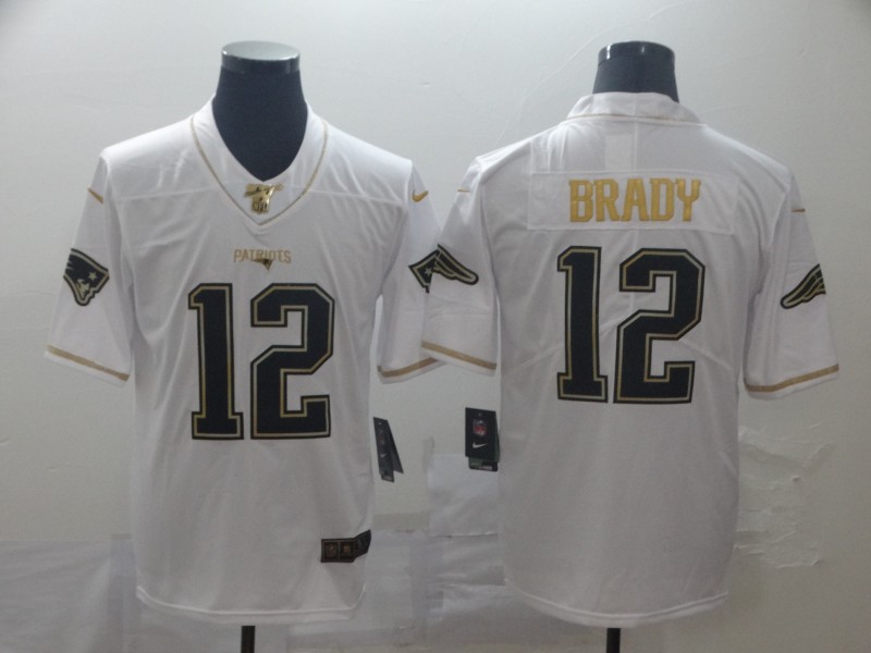 Nike Patriots 12 Tom Brady White Gold Vapor Untouchable Limited Jersey Nike Patriots 12 Tom Brady White Gold Vapor Untouchable Limited Jersey