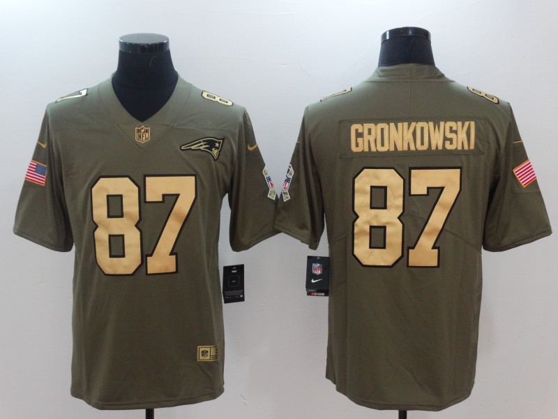 Nike Patriots 87 Rob Gronkowski Olive Gold Salute To Service Limited Jersey Nike Patriots 87 Rob Gronkowski Olive Gold Salute To Service Limited Jersey