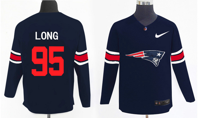 Nike Patriots 95 Chris Long Navy Knit Sweater Nike Patriots 95 Chris Long Navy Knit Sweater