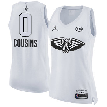 Nike Pelicans #0 DeMarcus Cousins White Women's NBA Jordan Swingman 2018 All-Star Game Jersey Nike Pelicans #0 DeMarcus Cousins White Women's NBA Jordan Swingman 2018 All-Star Game Jersey