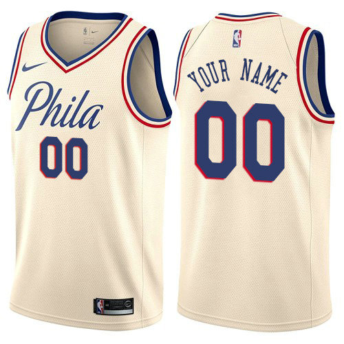 Nike Philadelphia 76ers Cream Customized City Edition Authentic NBA Jersey Nike Philadelphia 76ers Cream Customized City Edition Authentic NBA Jersey