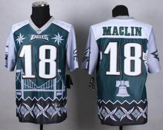 Nike Philadelphia Eagles #18 Jeremy Maclin Midnight Green NFL Elite Noble Fashion Jersey Nike Philadelphia Eagles #18 Jeremy Maclin Midnight Green NFL Elite Noble Fashion Jersey